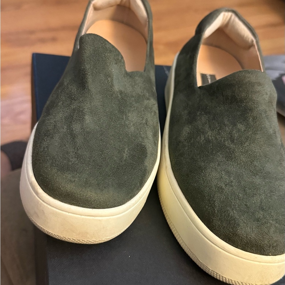 Steve Madden Olive Suede Slip-On Loafers